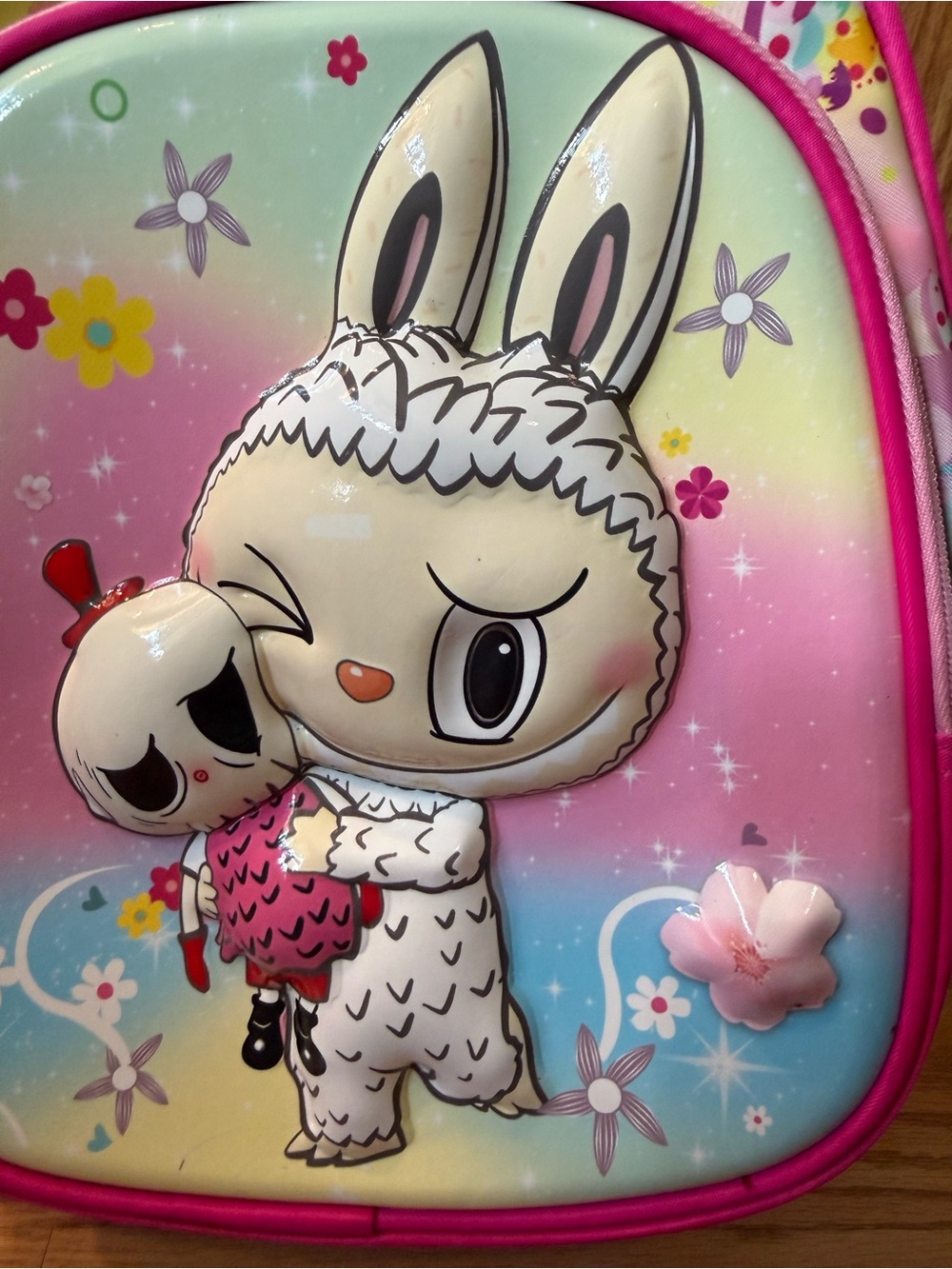 3D-13” Custom Labubu Pink Backpack - Picture 3 of 8